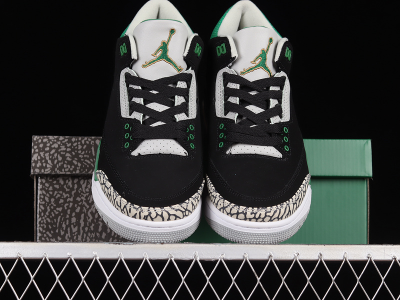 Air Jordan 3 Retro Black/Pine Green/Cement Grey/White 23