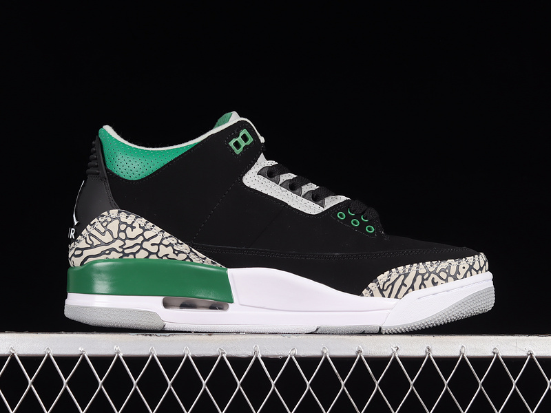 Air Jordan 3 Retro Black/Pine Green/Cement Grey/White 29