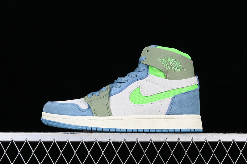 Air Jordan 1 Zoom Cmft Grey/Blue/Green 3