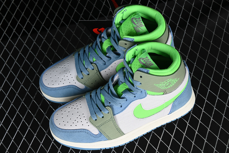 Air Jordan 1 Zoom Cmft Grey/Blue/Green 29