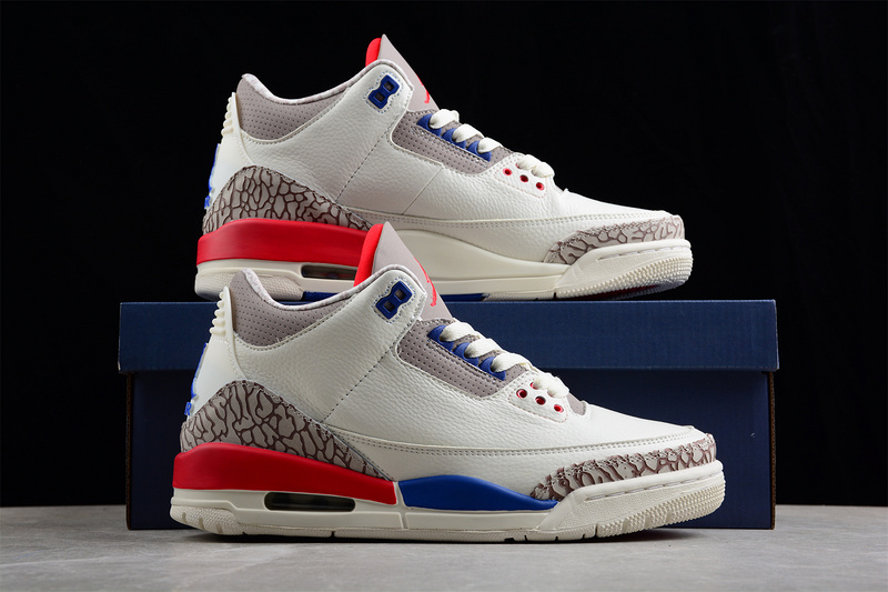 Air Jordan 3 Retro International Flight Sail/Sport Royal-Fire Red 5