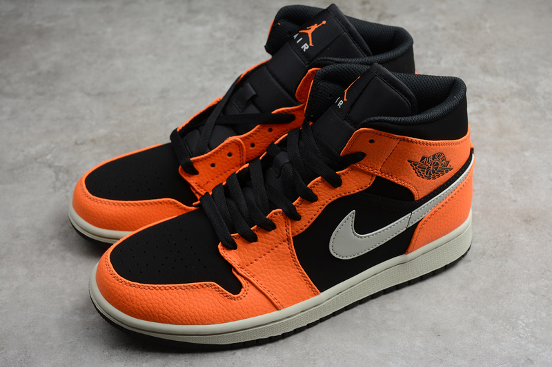 Air Jordan 1 Mid Black/Cone-Light Bone 21