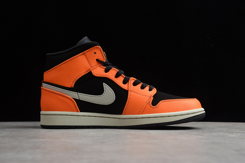 Air Jordan 1 Mid Black/Cone-Light Bone 33