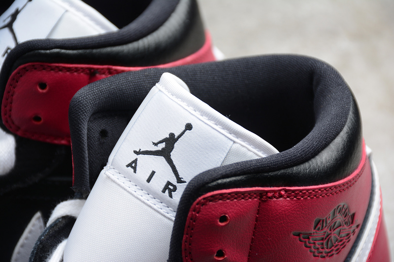 Air Jordan 1 Mid Black/White-Noble Red 3