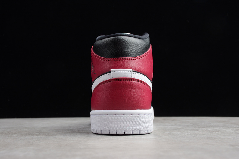 Air Jordan 1 Mid Black/White-Noble Red 19