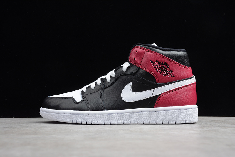 Air Jordan 1 Mid Black/White-Noble Red 25