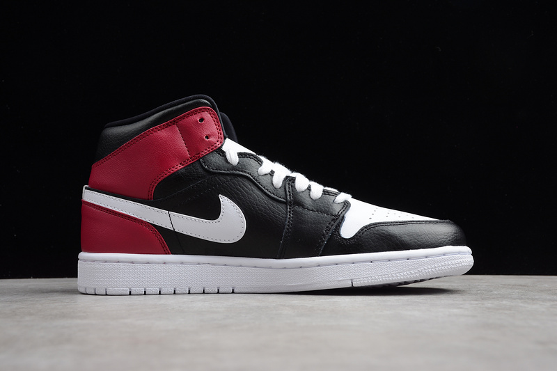 Air Jordan 1 Mid Black/White-Noble Red 29