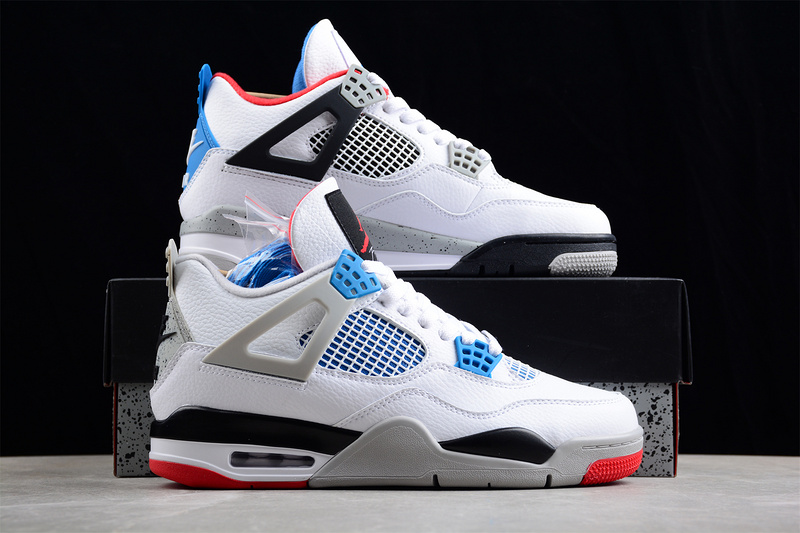 Air Jordan 4 Retro Se What The 4 White/Military Blue-Fire Red-Tech Grey 5