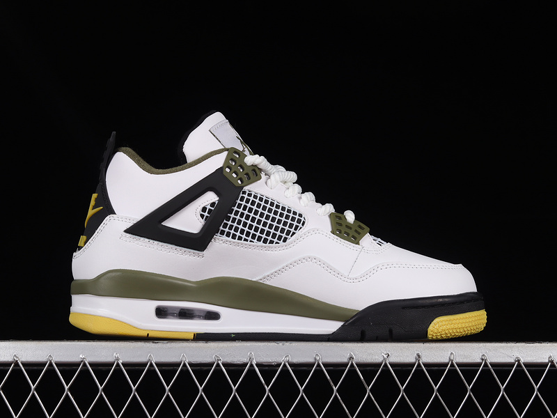 Air Jordan 4 Retro White/Black/Green 23