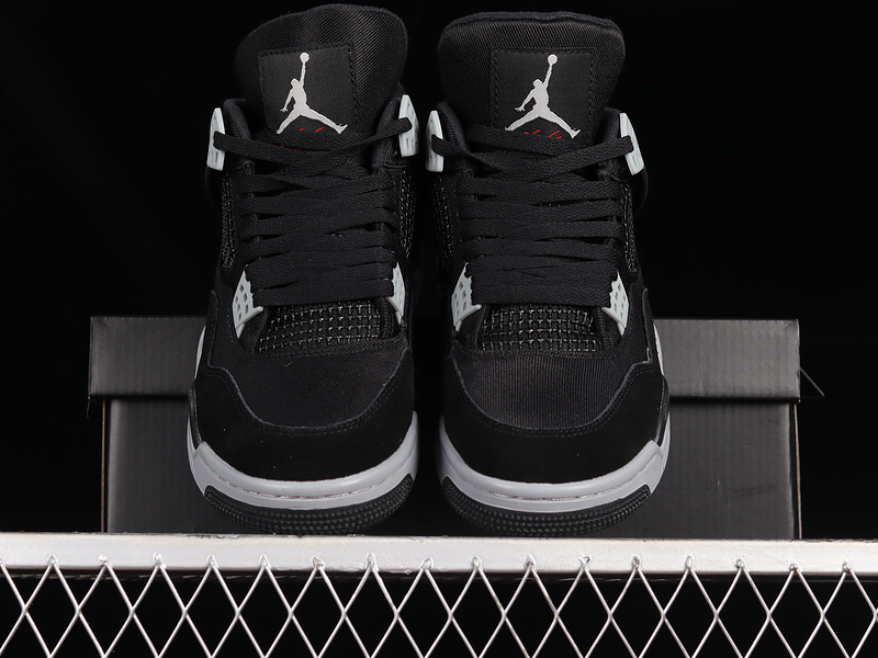 Air Jordan 4 Retro Se Black Canvas Black/White/Fire Red/Light Steel Grey 9