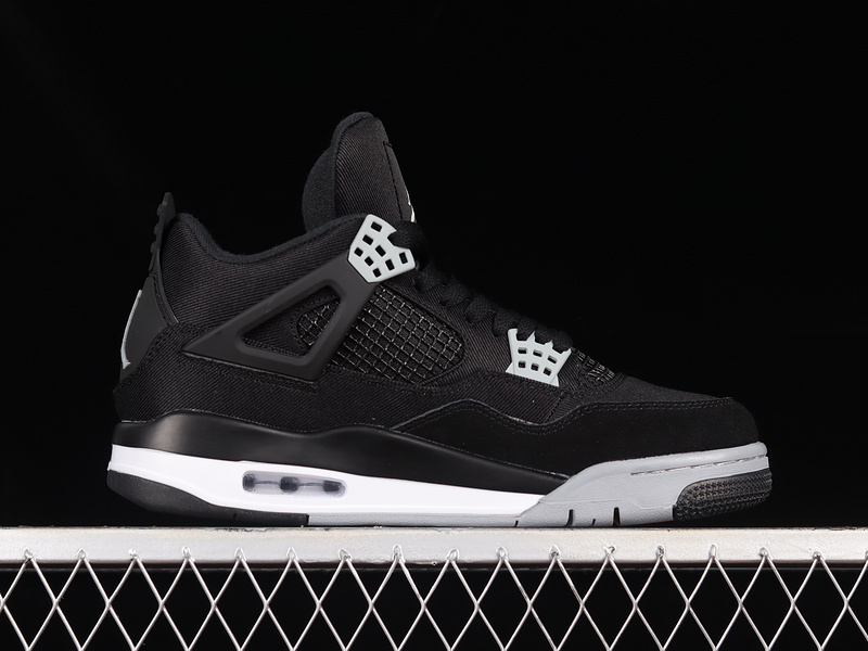 Air Jordan 4 Retro Se Black Canvas Black/White/Fire Red/Light Steel Grey 23