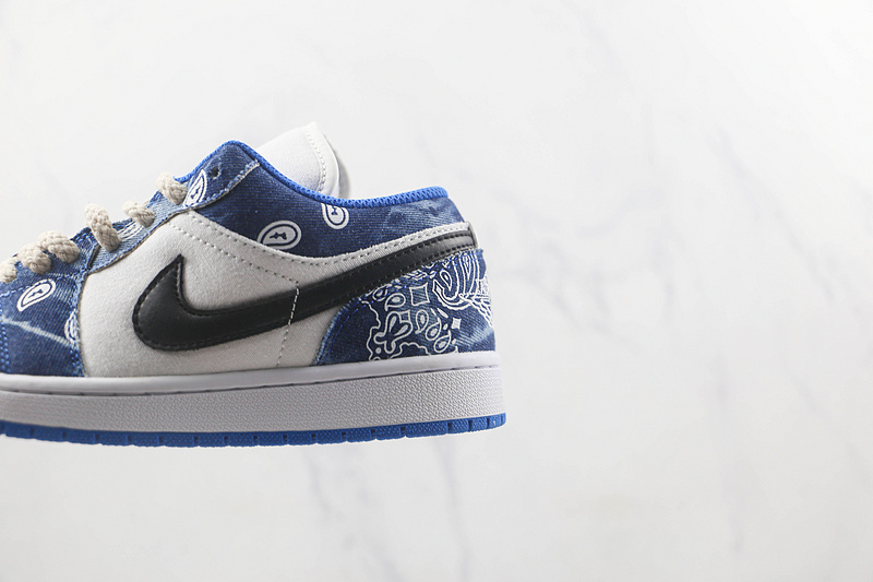 Air Jordan 1 Low Washed Denim White/White-Dutch Blue 3