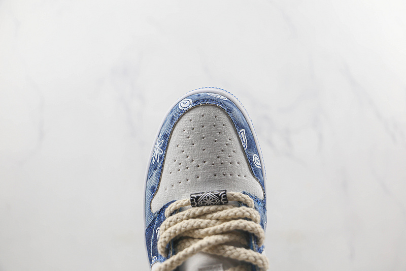 Air Jordan 1 Low Washed Denim White/White-Dutch Blue 11