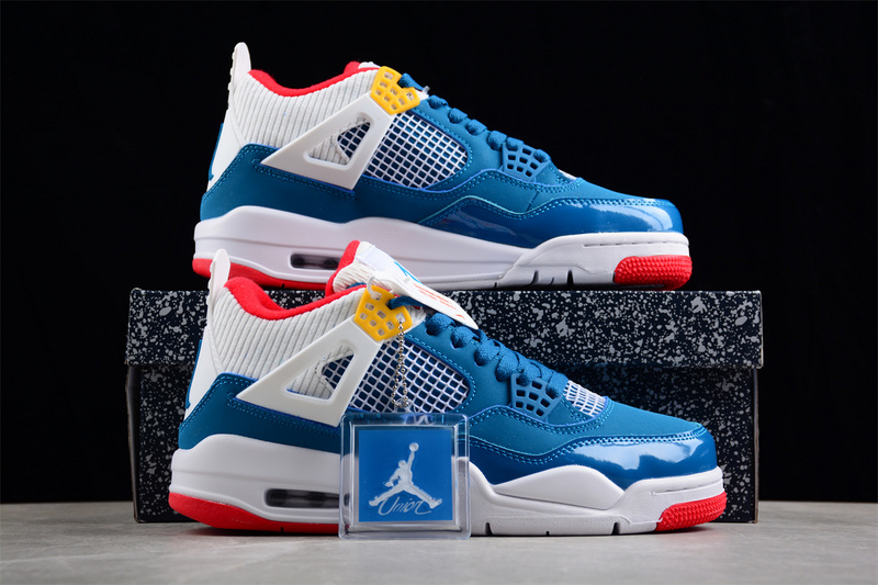 Air Jordan 4 Retro French Blue/Gym Red/Pearl White/Chutney/Altitude Green 9