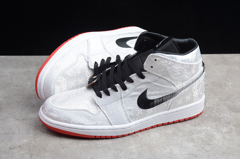 St Clot X Air Jordan 1 Mid Fearless White/Black-Red 29