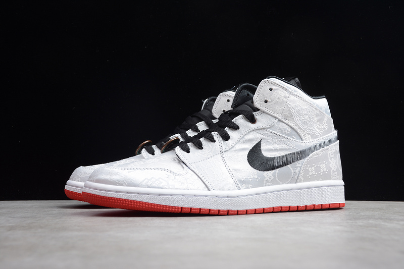 St Clot X Air Jordan 1 Mid Fearless White/Black-Red 31