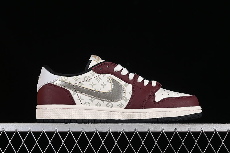 Travis Scott Fragment Design Air Jordan 1 Low Og Sp White/Red/Silver 7