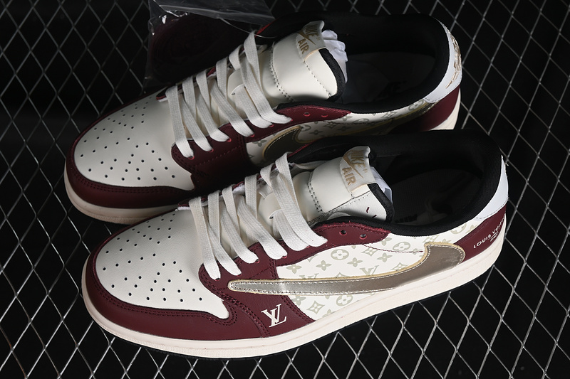 Travis Scott Fragment Design Air Jordan 1 Low Og Sp White/Red/Silver 21