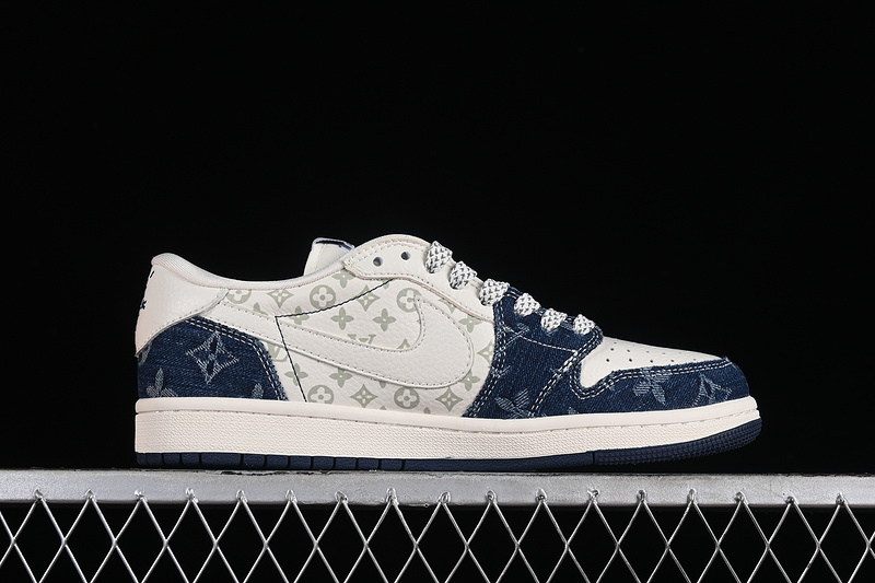 Travis Scott X Fragment Design Air Jordan 1 Low Og Sp White/Grey/Blue 7