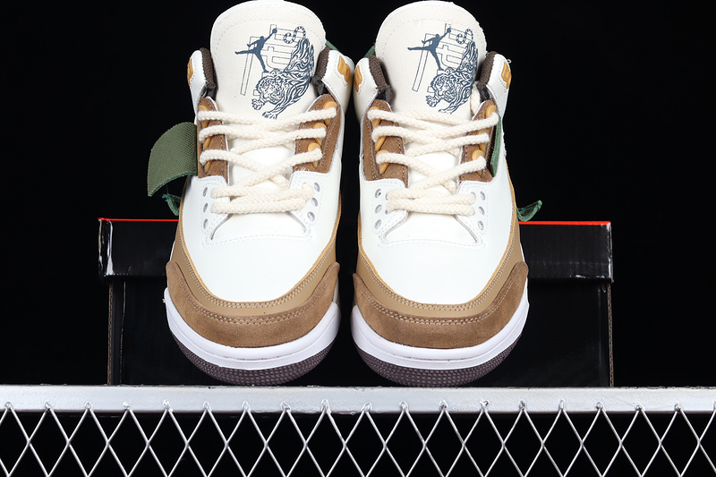 Air Jordan 3 Retro Year Of The Tiger Limited White/Dark Brown/Green 23