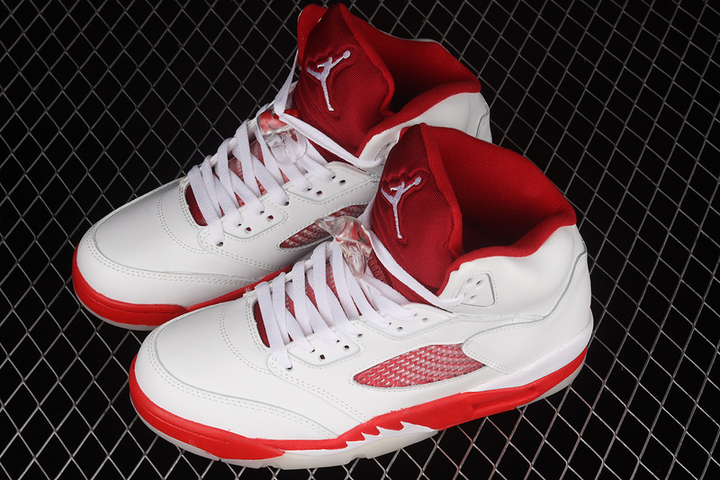 Air Jordan 5 Retro Gs White/Pink Foam/Gym Red 23