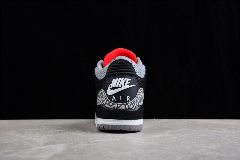 Air Jordan 3 Retro Og 2018 Black/Cement Grey-White-Fire Red 17