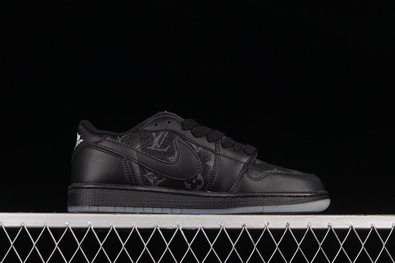 L*V X Air Jordan 1 Low Black/Black/Black 7