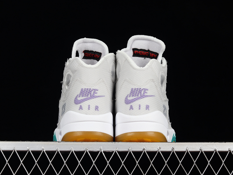 Ow X Air Jordan 5 Retro Sp White/Black/Purple-Yellow 21