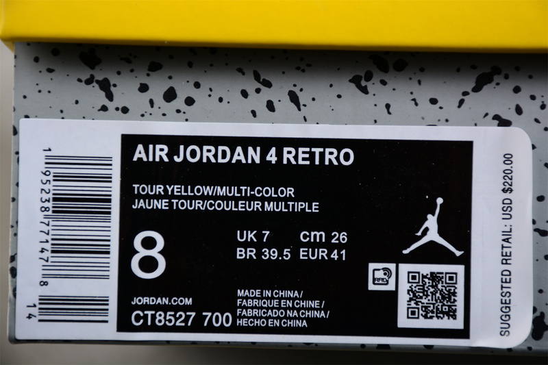 Air Jordan 4 Retro Lightning 2021 Tour Yellow/Multi-Color/Dark Blue Grey 23