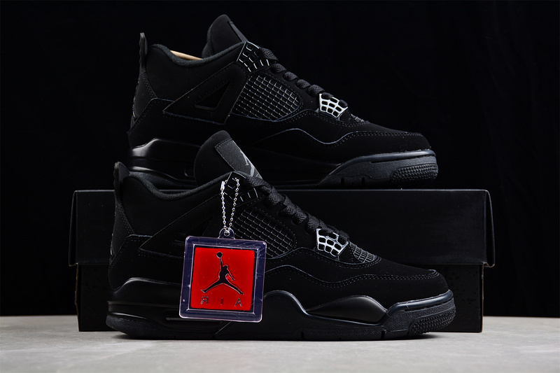 Air Jordan 4 Retro Black Cat 2020 Black/Black/Light Graphite 13