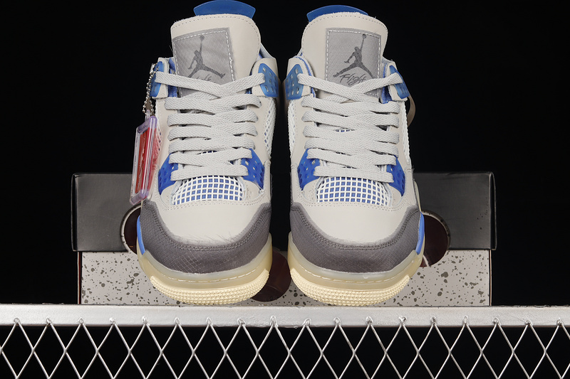 Ow X Air Jordan 4 Retro Grey/Royal Blue/White 17