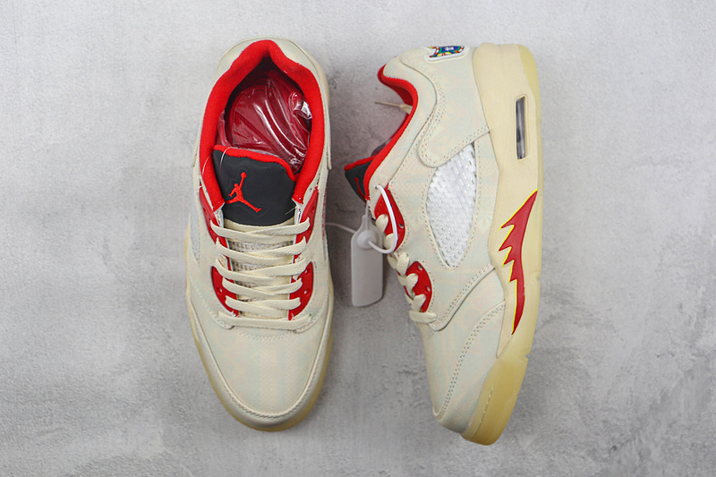 Air Jordan 5 Retro Low Chinese New Year 2021 Chile Red/Opti Yellow/Pearl White 13