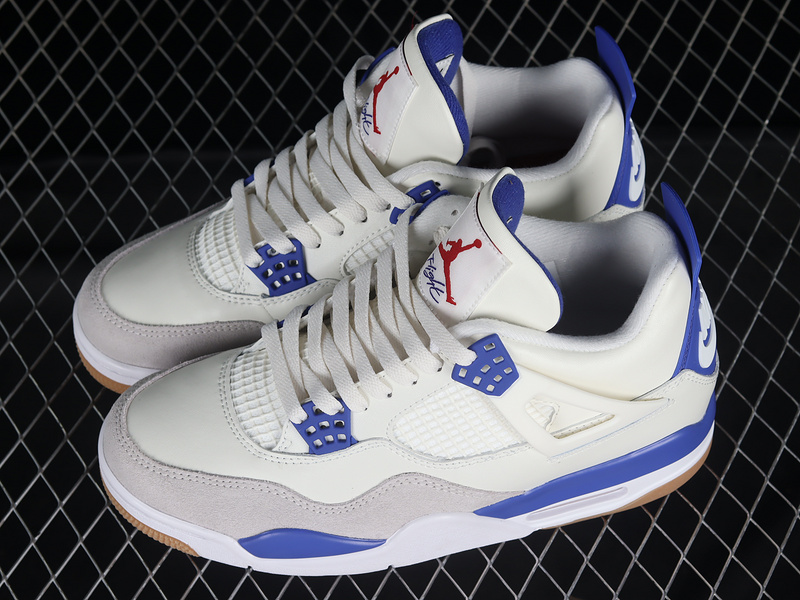 Sb Jordan Air Jordan 4 Off White/Grey/Blue 9