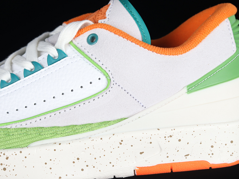 Air Jordan 2 Retro Low X Titan Sail/Safety Orange/Chlorophyll/Coconut Milk 5