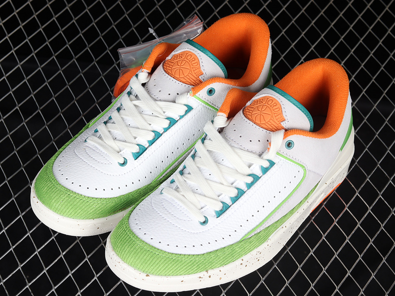 Air Jordan 2 Retro Low X Titan Sail/Safety Orange/Chlorophyll/Coconut Milk 17