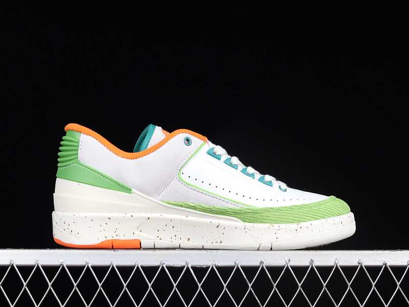 Air Jordan 2 Retro Low X Titan Sail/Safety Orange/Chlorophyll/Coconut Milk 25