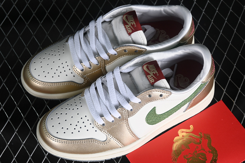 Air Jordan 1 Low Year Of The Dragon Green/Metallic Gold Grain/Saturn Gold/Cedar 3