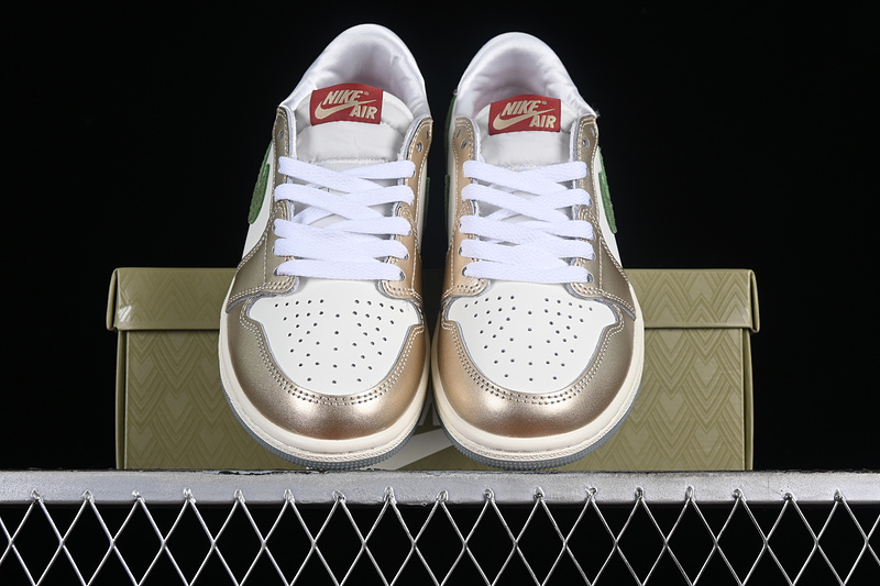 Air Jordan 1 Low Year Of The Dragon Green/Metallic Gold Grain/Saturn Gold/Cedar 23