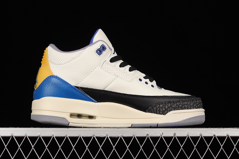 Air Jordan 3 Retro Unc Beige/Racer Blue/Yellow 29