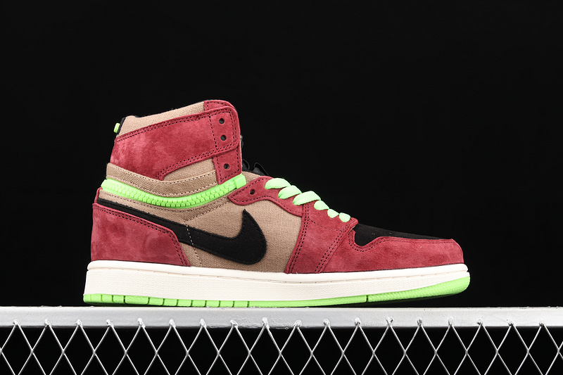 Air Jordan 1 High Switch Red/Brown/Green-Black 23