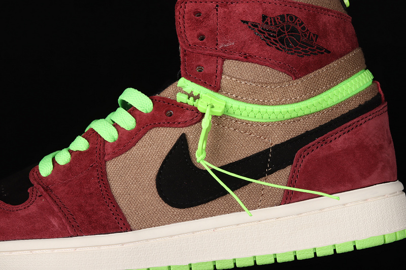 Air Jordan 1 High Switch Red/Brown/Green-Black 31