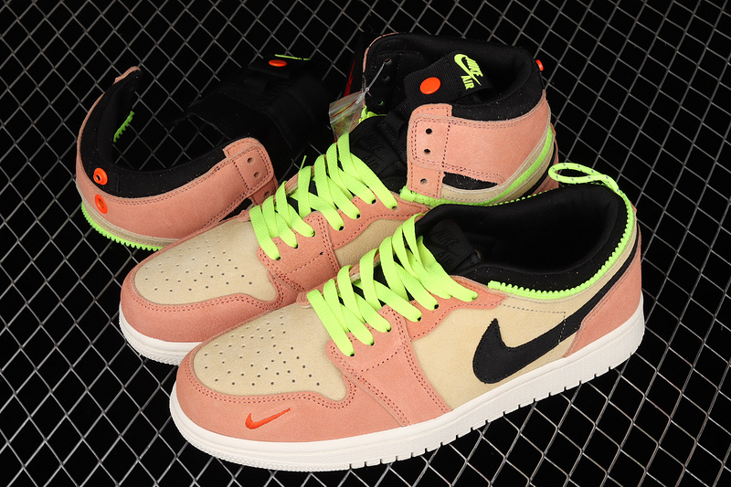 Air Jordan 1 High Switch Peach/Cream-Black-Volt 11