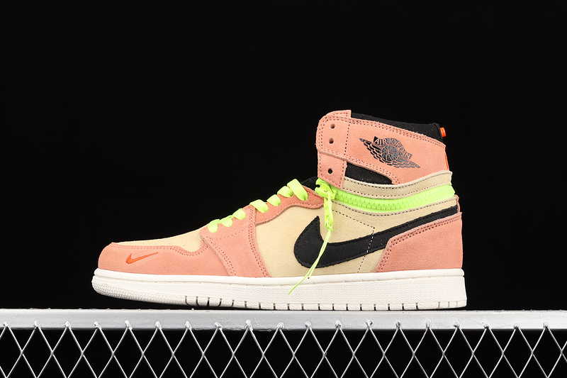 Air Jordan 1 High Switch Peach/Cream-Black-Volt 25