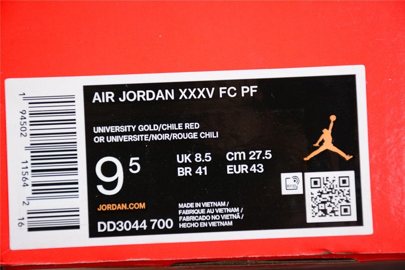 Air Jordan 35 Dynasties University Gold/Black/Chile Red 5