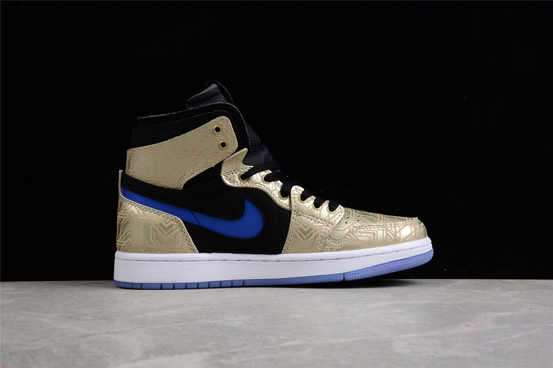 Air Jordan 1 Zoom Comfort Gold Laser Black/Gold/Blue-White 7