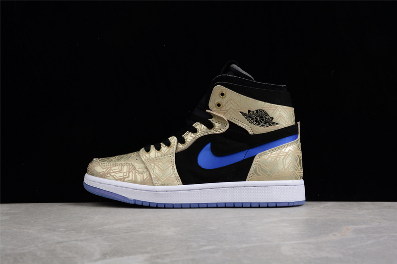 Air Jordan 1 Zoom Comfort Gold Laser Black/Gold/Blue-White 15