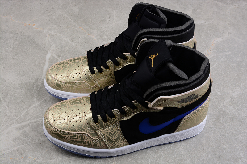 Air Jordan 1 Zoom Comfort Gold Laser Black/Gold/Blue-White 17