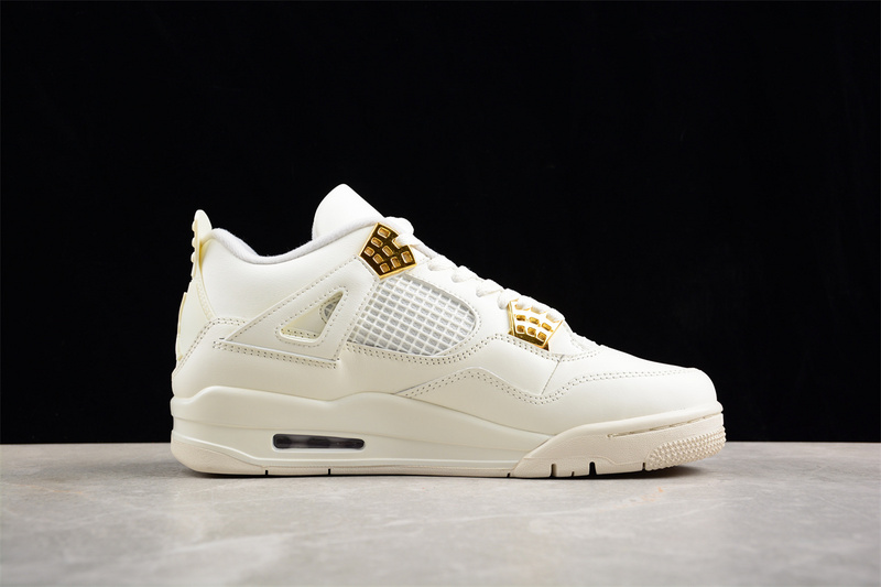 Wmns Air Jordan 4 Retro Sail/Metallic Gold/Black 3