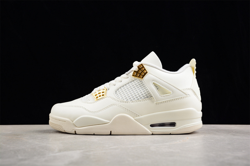 Wmns Air Jordan 4 Retro Sail/Metallic Gold/Black 25