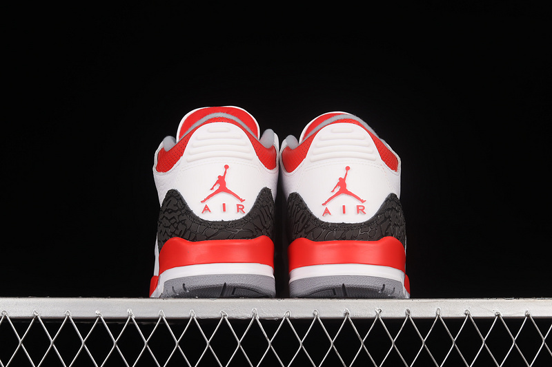 Air Jordan 3 Retro White/Fire Red-Neutral Grey-Black 11